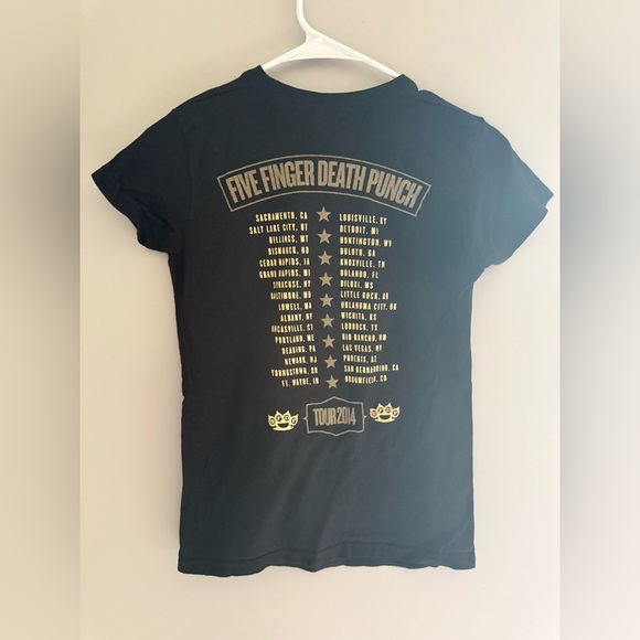 Five Finger Death Punch 2014 Tour Concert T Shirt Women’s SZ S Short Sleeve - Picture 5 of 7